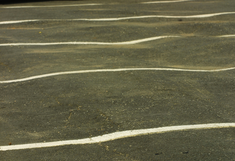 Uneven asphalt surface
